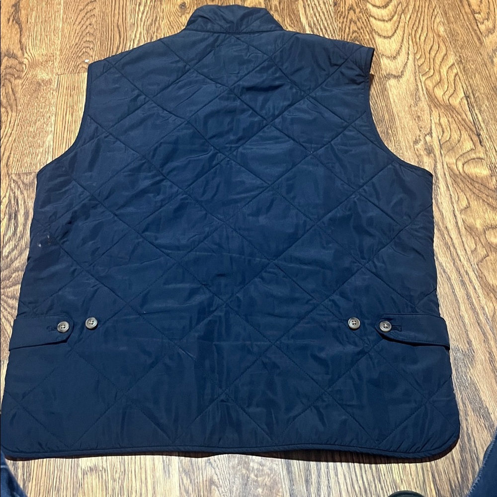 J Crew Quilted Walker Vest Mens M Navy Full Zip Insulated Jacket Outerwear - Picture 4 of 6